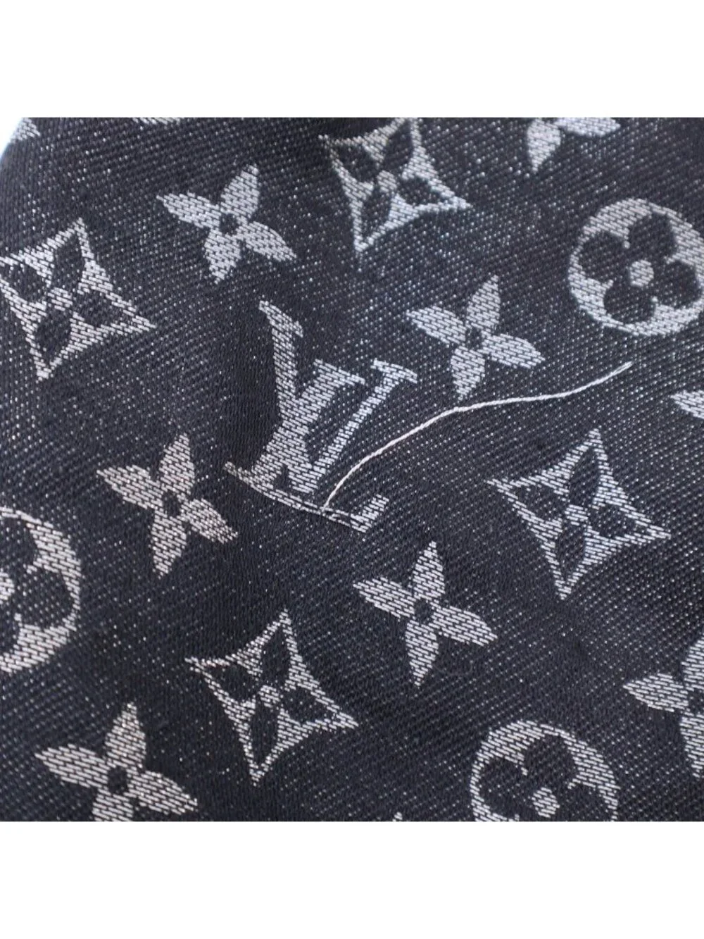 Louis Vuitton Shawl Monogram Shine Navy Silver Scarf